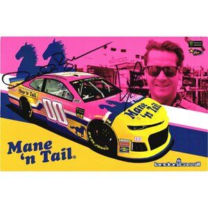 Landon Cassill Mane n Tail Autographed 8.5x5.5 Hero Card 2 Signatures